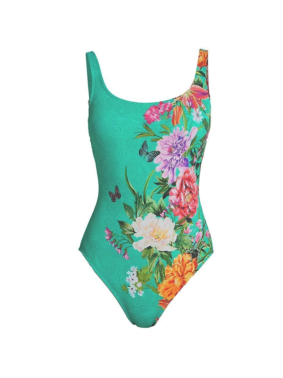 Womens Peacock One-Piece Swimsuit Product Image