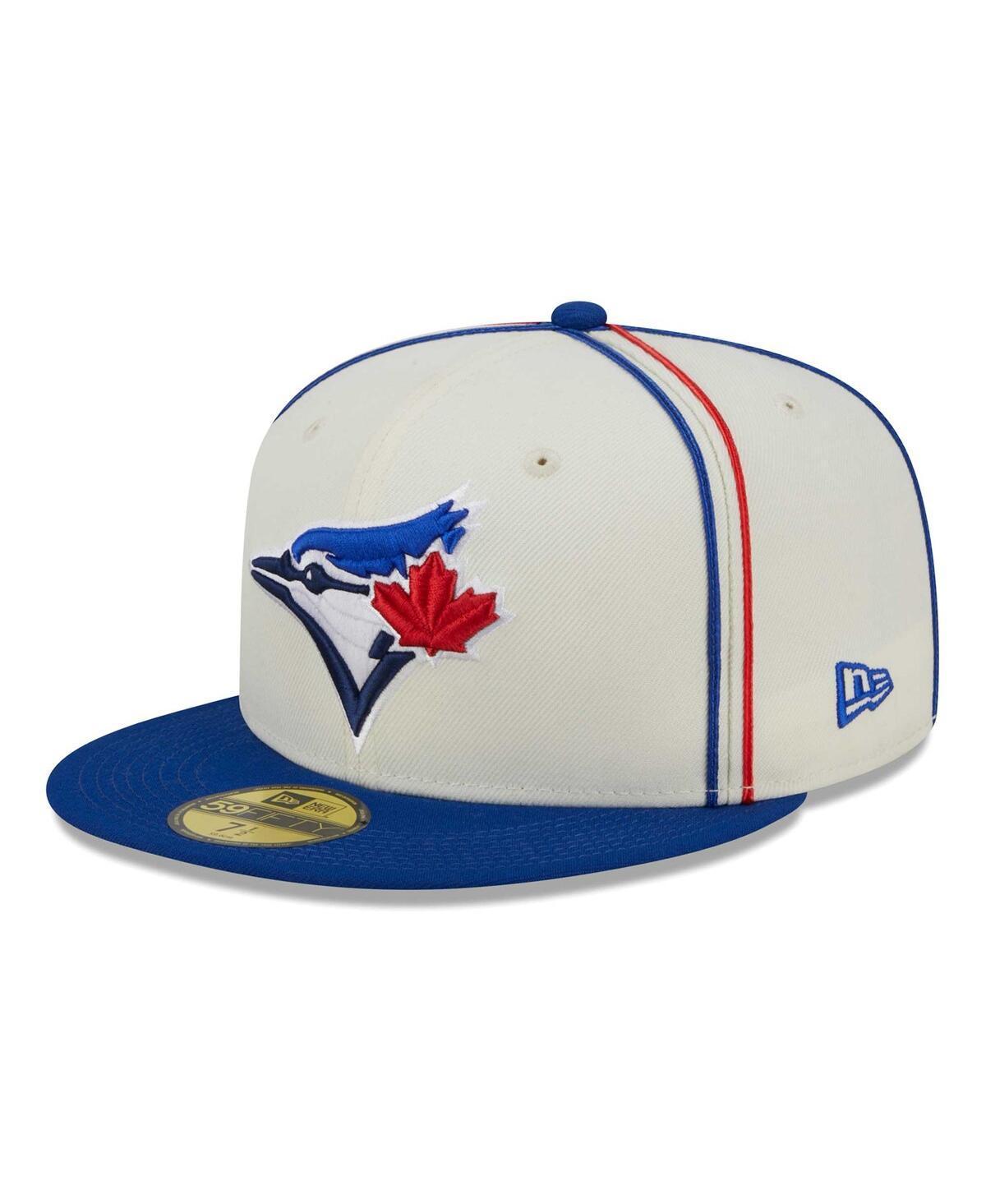 Mens New Era Cream/Royal Toronto Blue Jays Chrome Sutash 59FIFTY Fitted Hat Product Image