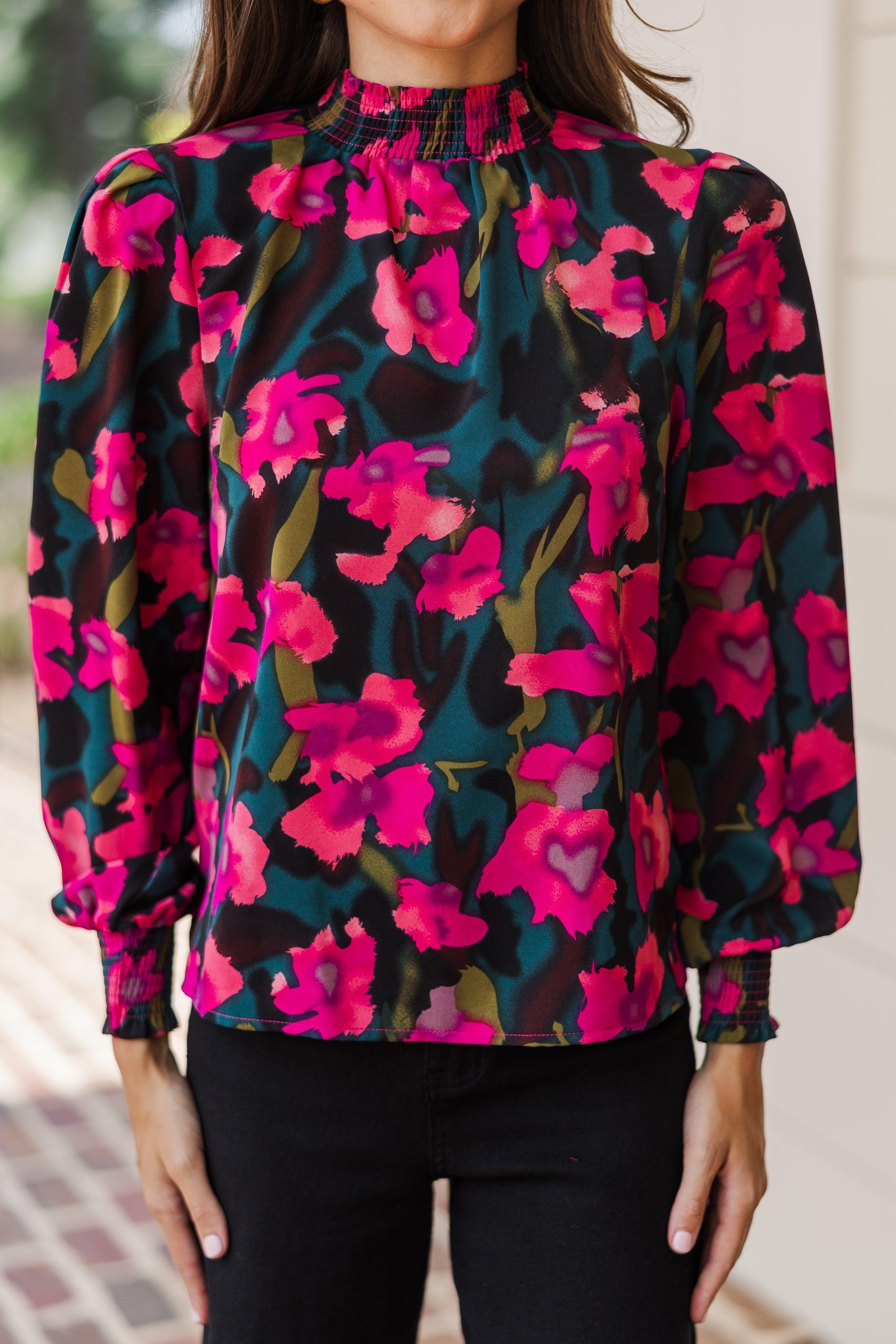 All I Need Emerald Floral Blouse Female Product Image