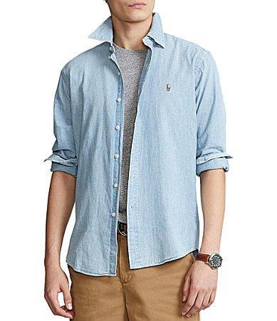 Mens Classic-Fit Chambray Shirt Product Image