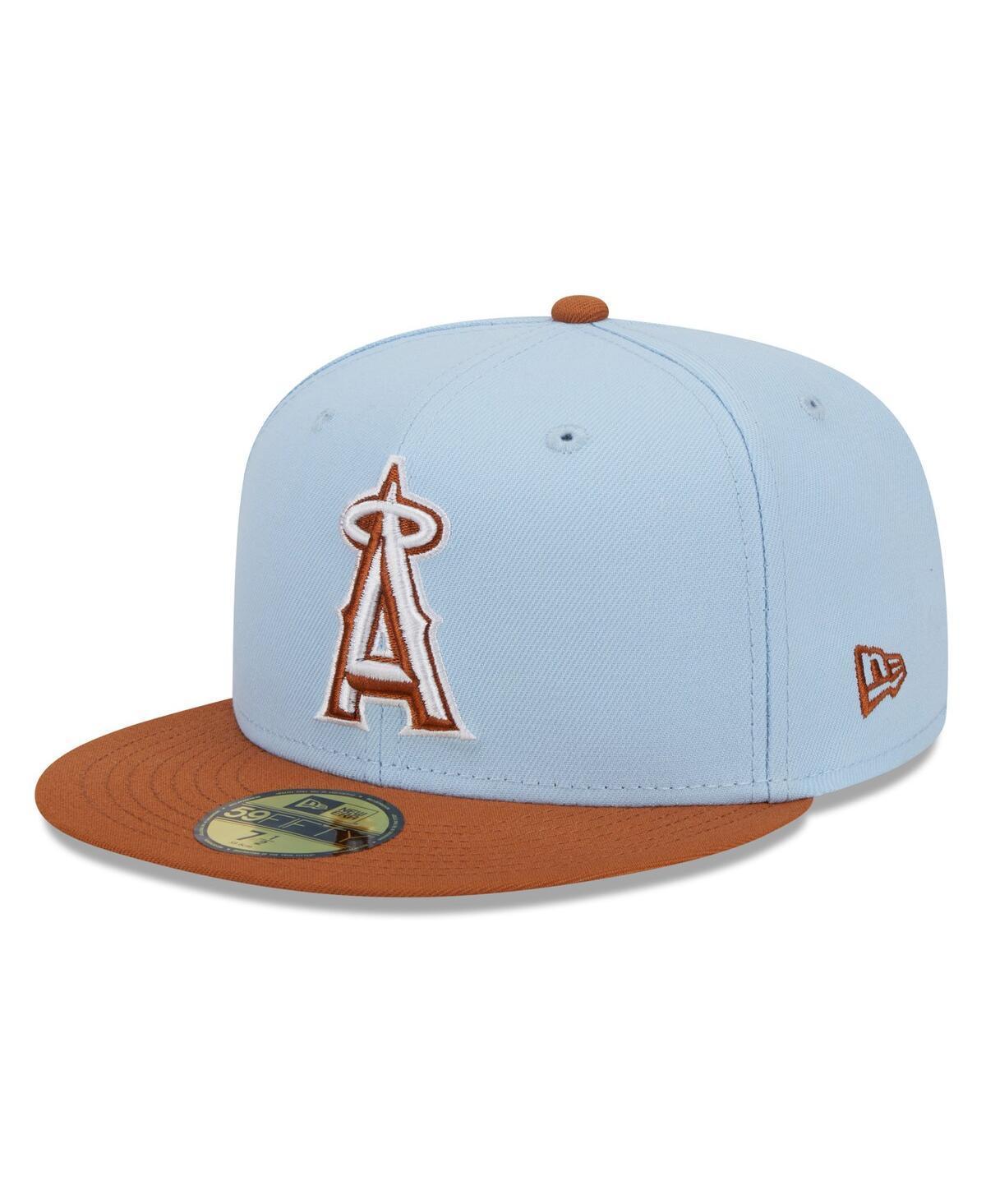 New Era Mens Light Blue/Brown Los Angeles Angels Spring Color Basic Two-Tone 59Fifty Fitted Hat Product Image