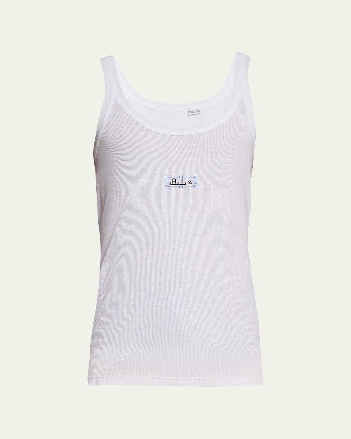 Mens Ribbed Logo Tank Top Product Image