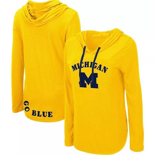 Womens Colosseum Maize Michigan Wolverines My Lover Long Sleeve Hoodie T-Shirt Product Image