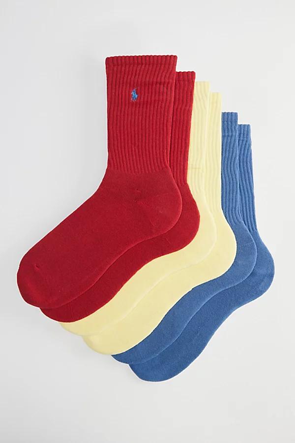 Polo Ralph Lauren 3 Pack Ribbed Cushion Foot Crew Mens Socks Product Image