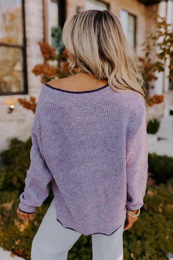 Falling For Cozy Knit Sweater in Dusty Purple Product Image