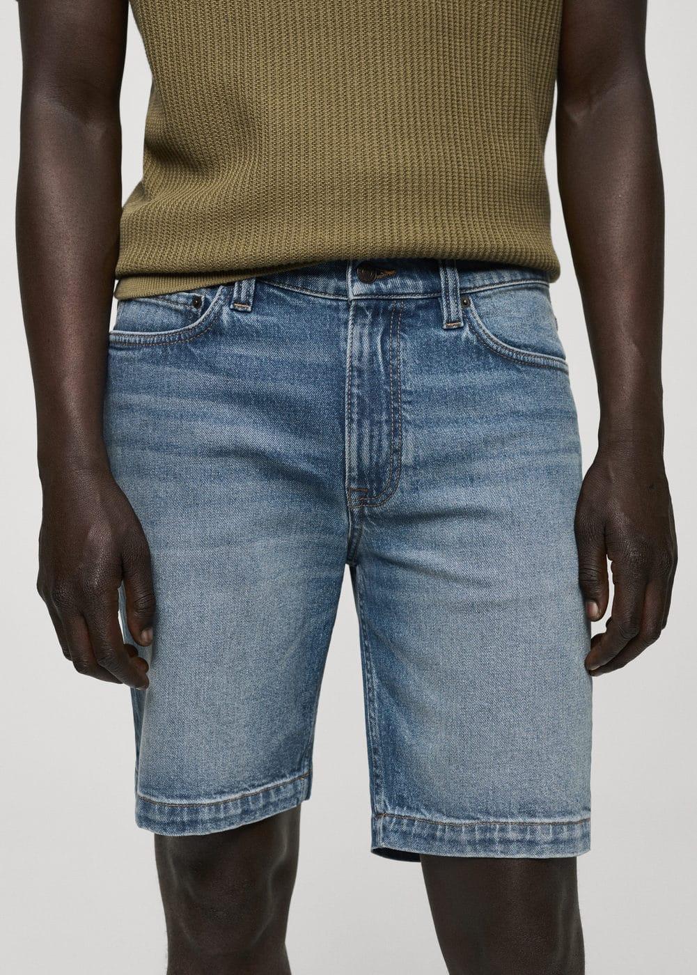 Mango Mens Denim Bermuda Shorts Product Image