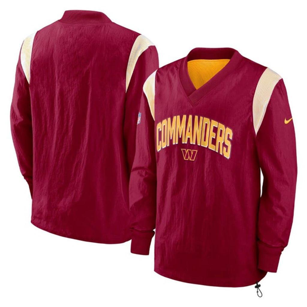 NIKE Burgundy Washington Commanders Sideline Athletic Stack V-neck Pullover Windshirt Jacket Product Image