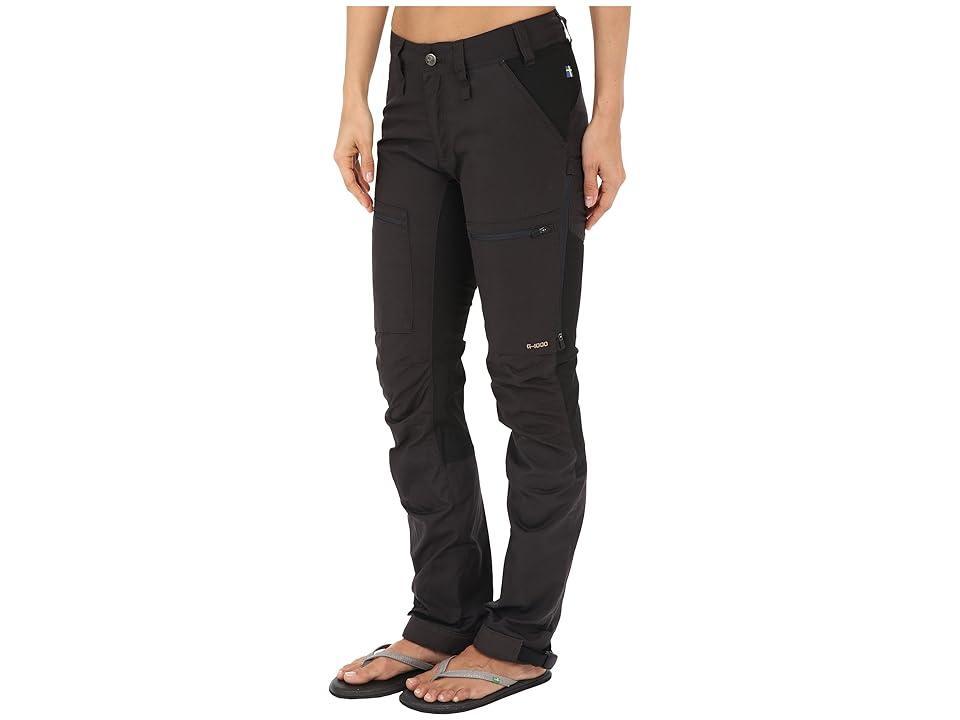 Fjallraven Abisko Lite Trekking Trousers (Dark Grey/Black) Women's Casual Pants Product Image