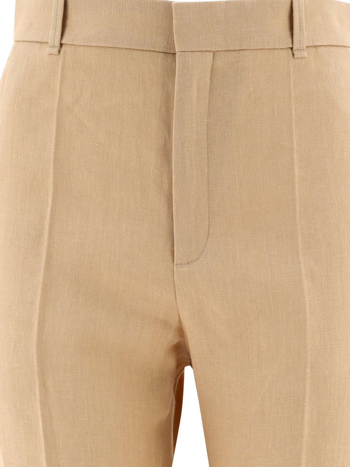 High-waist Tailored Trousers In Beige Product Image