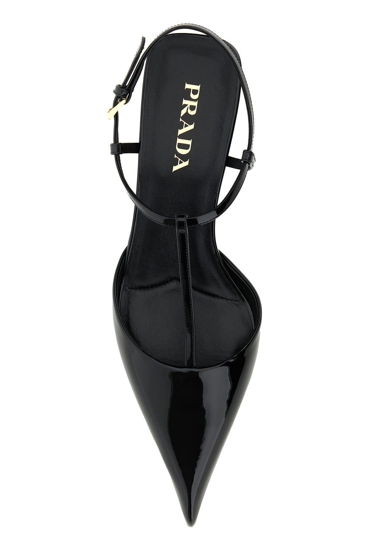 PRADA Modellerie Pointed Toe Kitten Heel Pump In Black Product Image