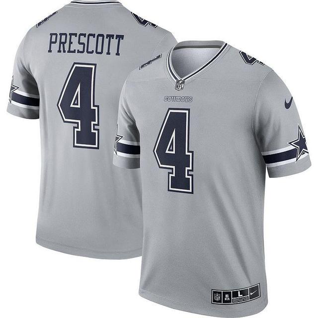 Mens Nike Dak Prescott Silver Dallas Cowboys Inverted Legend Jersey Product Image