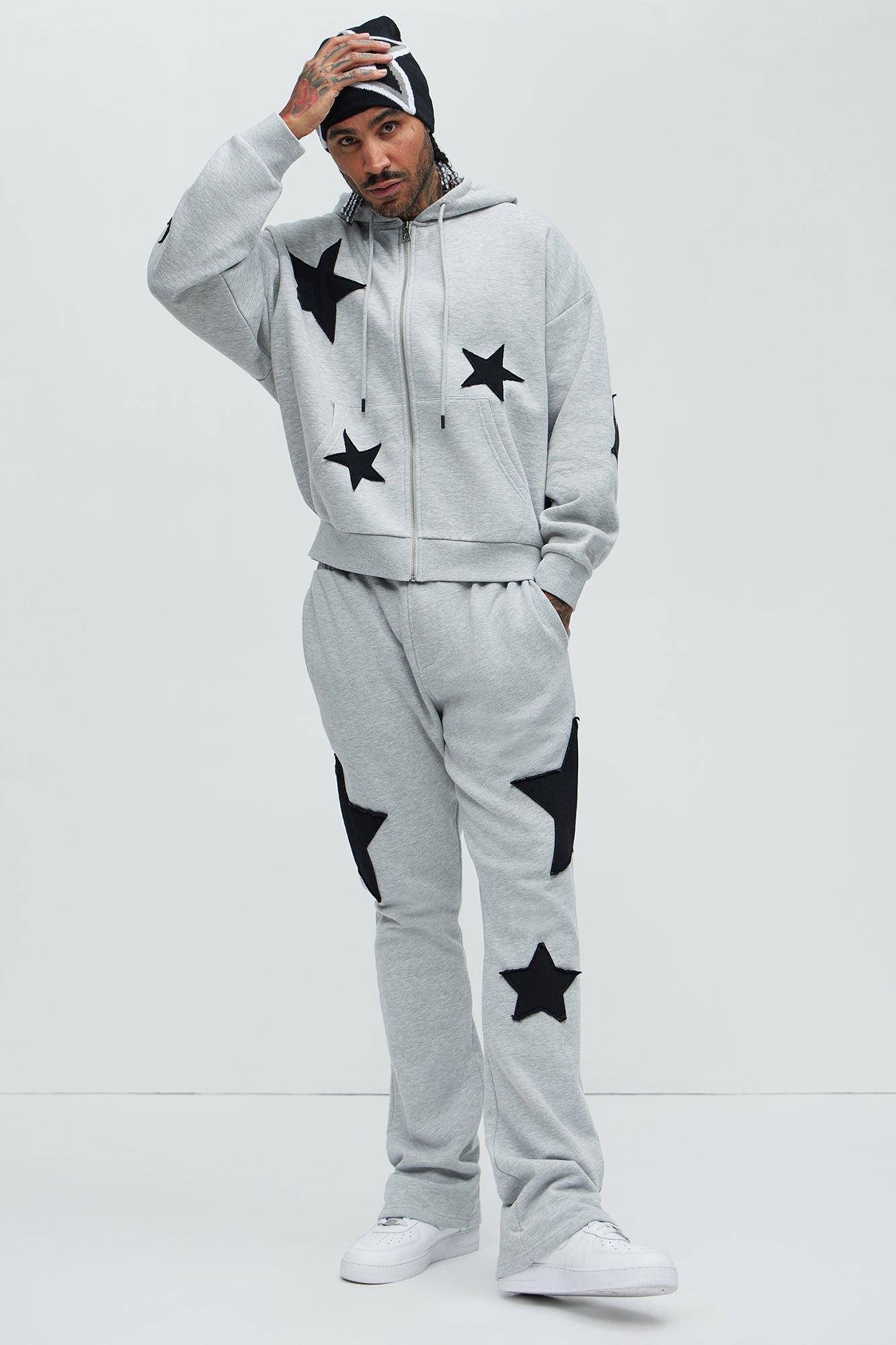 Tyson Stars Oversized Hoodie - Heather Grey Product Image