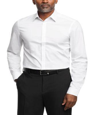 Men's Slim Fit White Dress Shirt Product Image