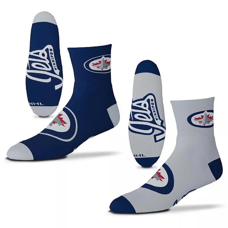 Mens For Bare Feet Winnipeg Jets 2-Pack Team Quarter-Length Socks Product Image