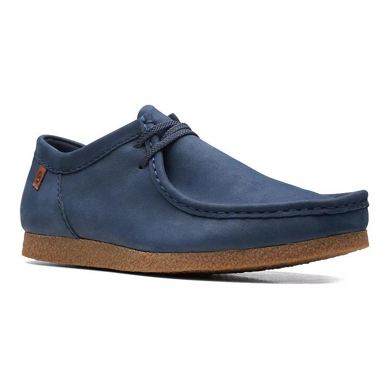 Clarks Shacre II Run Mens Moc Toe Shoes Blue Product Image