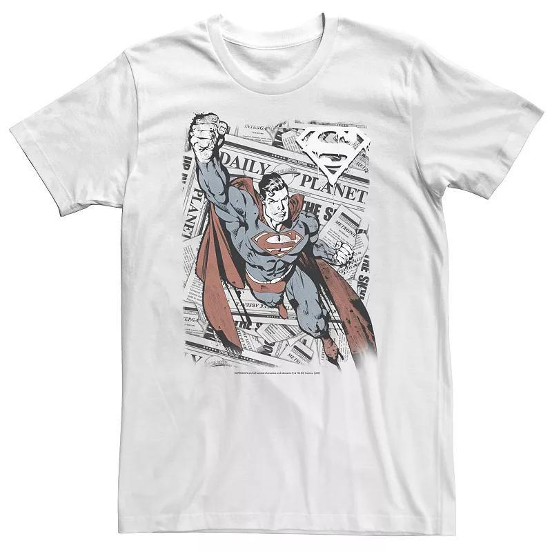 Big & Tall DC Comics Superman Daily Planet Background Poster Tee, Mens Product Image