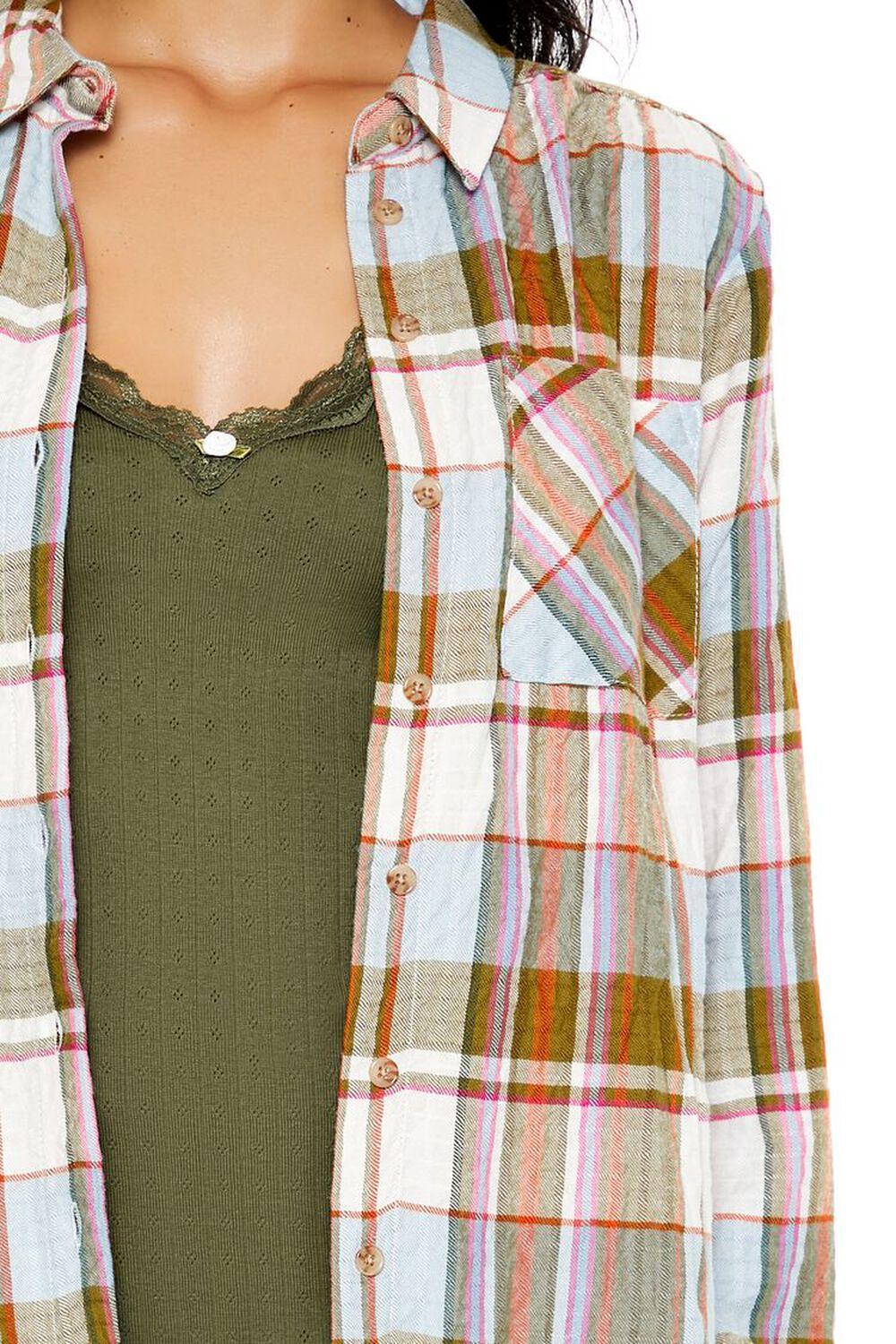 Plaid Curve-Hem Shirt | Forever 21 Product Image