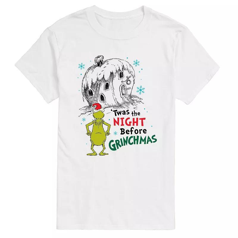 Airwaves Mens Dr. Seuss The Grinch Night Before Grinchmas Graphic T-shirt Product Image