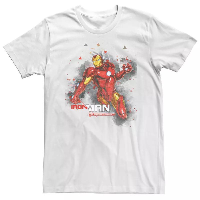 Big & Tall Marvel Avengers Assemble Iron Man Burst Tee, Mens White Product Image