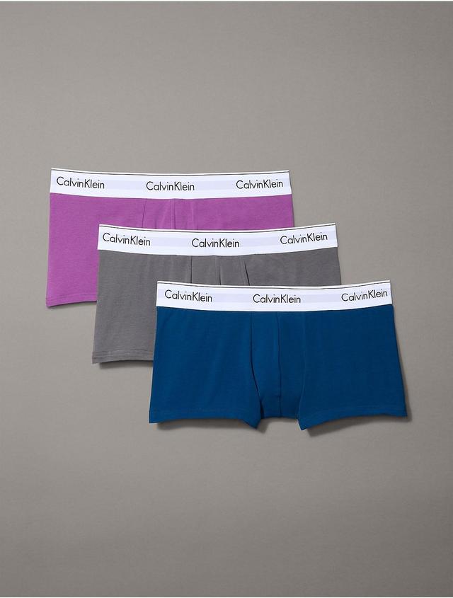 Calvin Klein Mens Modern Cotton Stretch 3 Pack Low Rise Trunk - White - XL Product Image