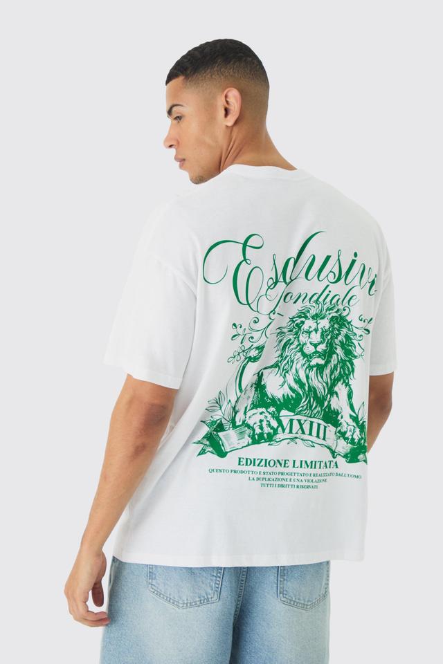 Oversized Lion Back Print T-Shirt | boohooMAN USA Product Image