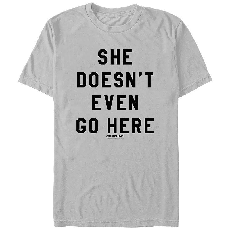 Mens Mean Girls She Doesnt Even Go Here Quote Graphic Tee Product Image