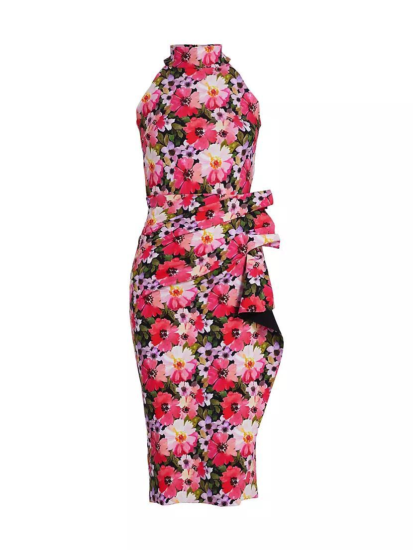 Floral Gathered Halter Midi-Dress product image