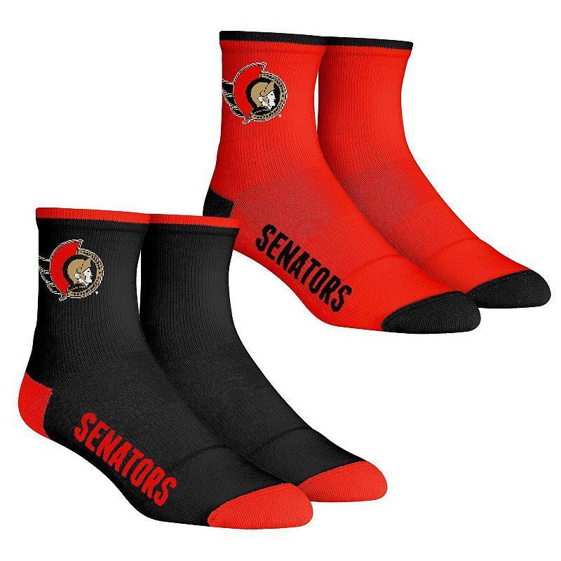 Mens Rock Em Socks Ottawa Senators Core Team 2-Pack Quarter Length Sock Set Product Image