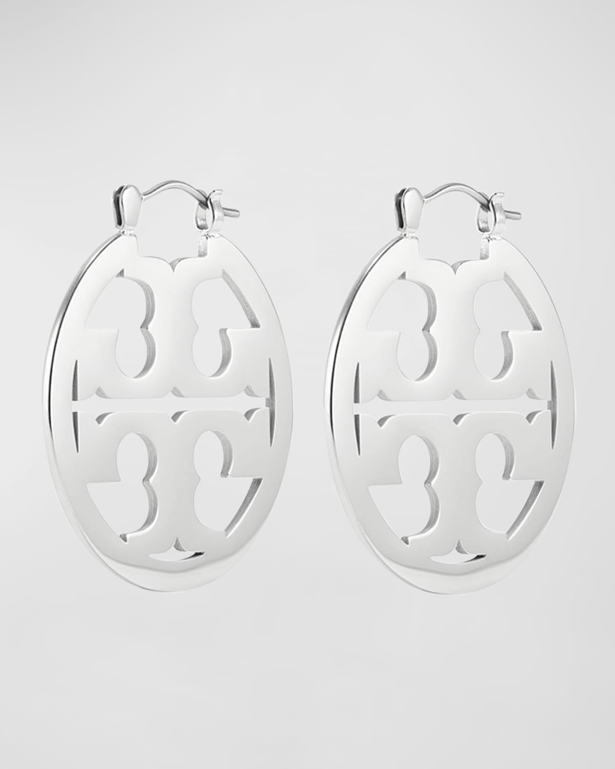 Tory Burch Small Miller Logo Hoop Earrings Product Image