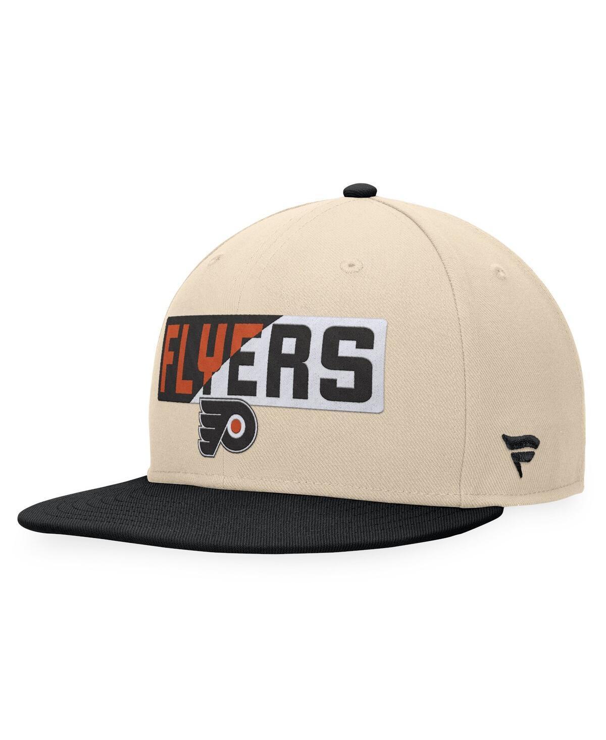 Mens Fanatics Cream/Black Philadelphia Flyers Goalaso Snapback Hat Product Image