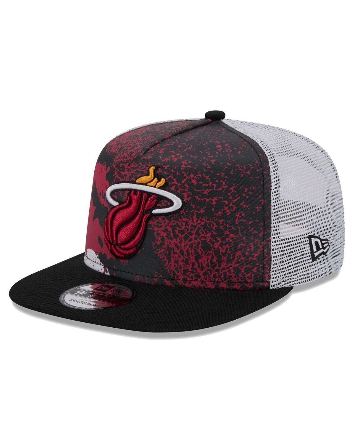 Mens New Era Miami Heat Court Sport Speckle 9FIFTY Snapback Hat Product Image