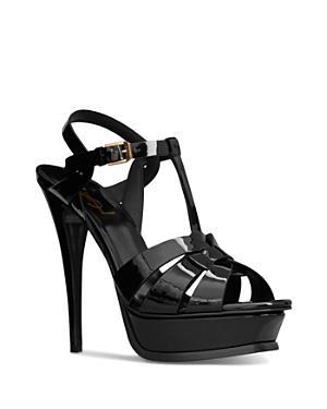 Saint Laurent Tribute Platform Sandals in Smooth Leather Product Image