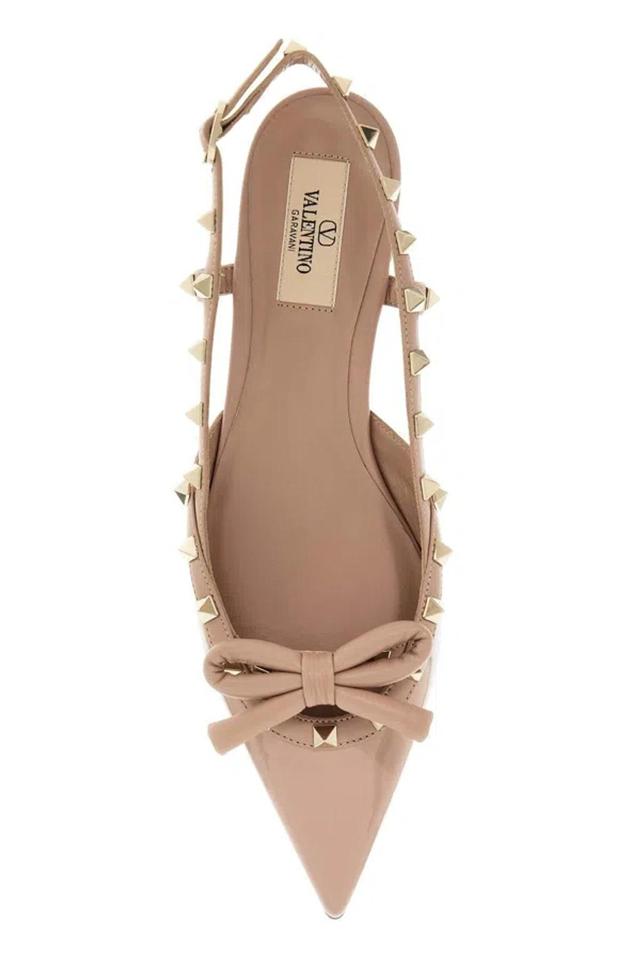 VALENTINO GARAVANI Rockstud Bow Slingback Baller In Neutro Product Image