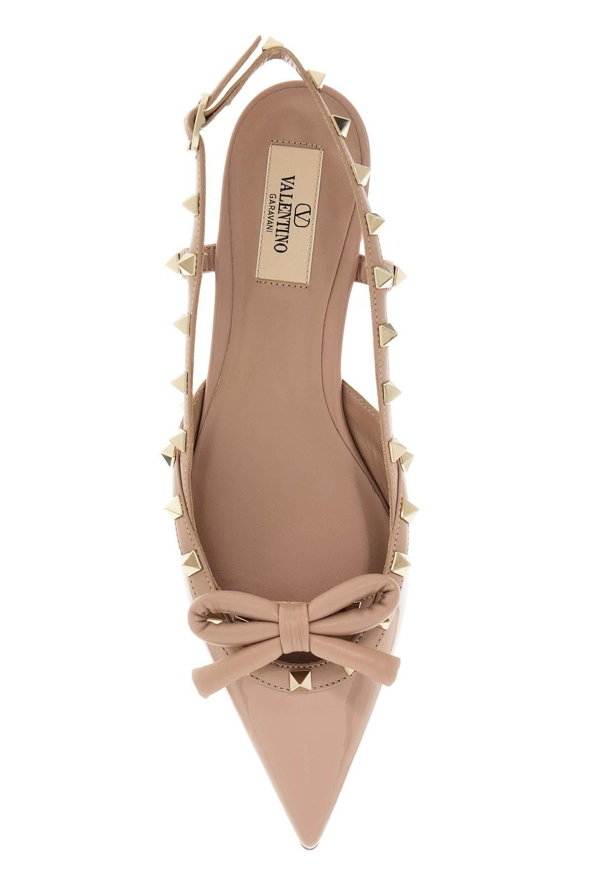 VALENTINO GARAVANI Rockstud Bow Slingback Baller In Neutro Product Image