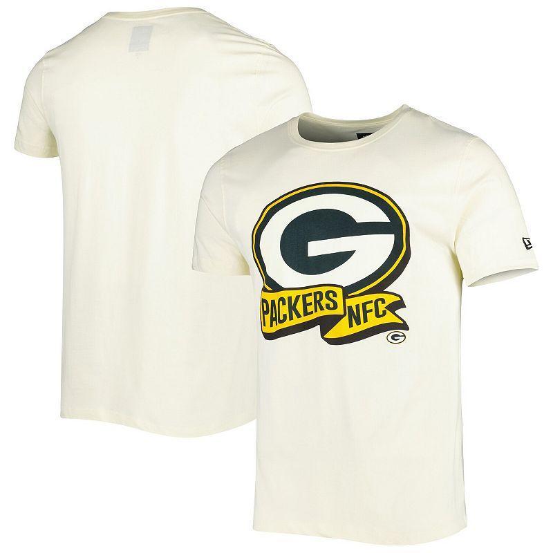 Mens New Era Cream Green Bay Packers Sideline Chrome T-Shirt Product Image