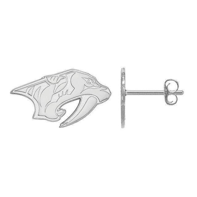 LogoArt Nashville Predators Sterling Silver Mini Logo Stud Earrings, Womens Product Image