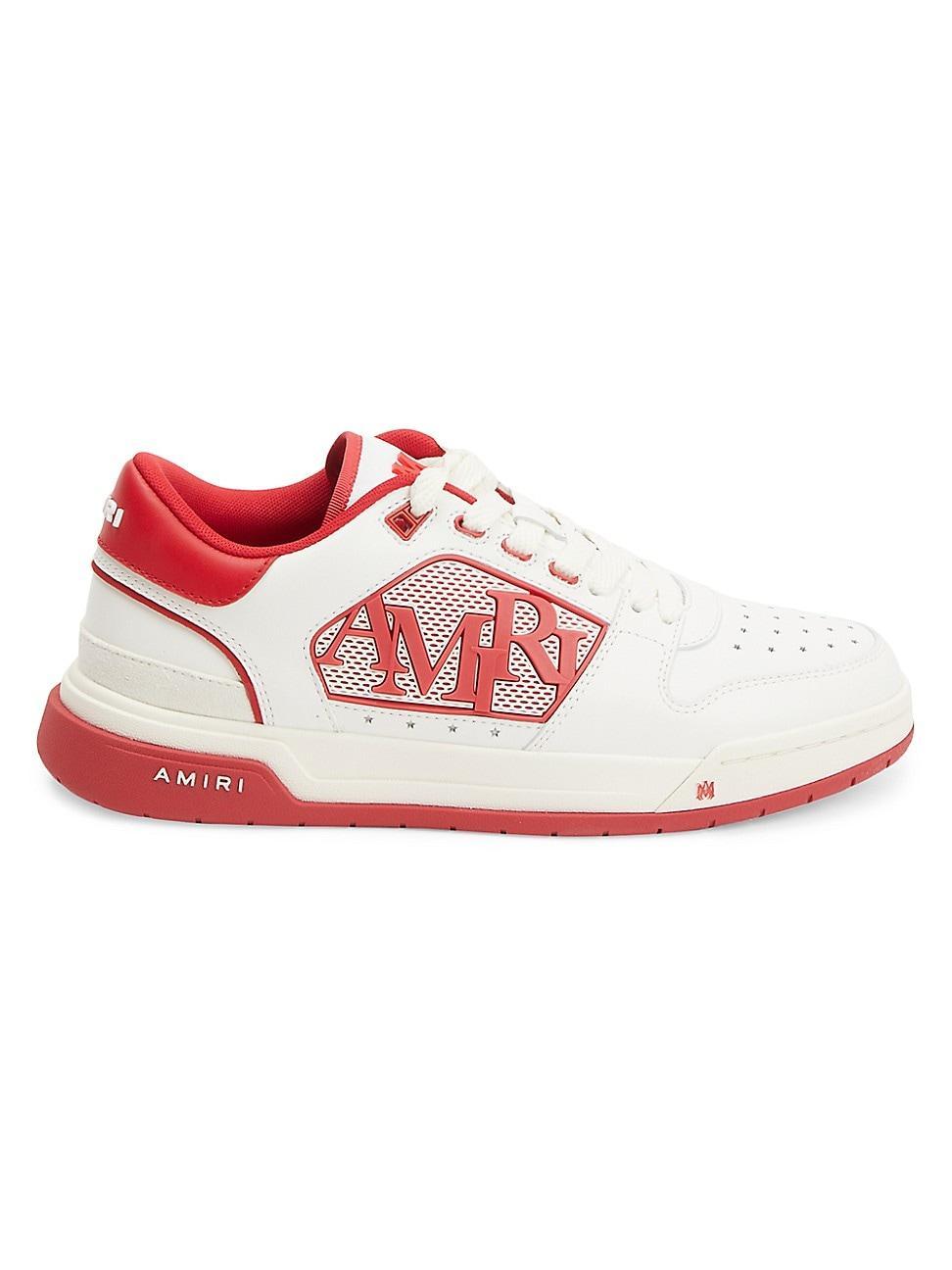 Mens Logo Leather Classic Low-Top Sneakers Product Image