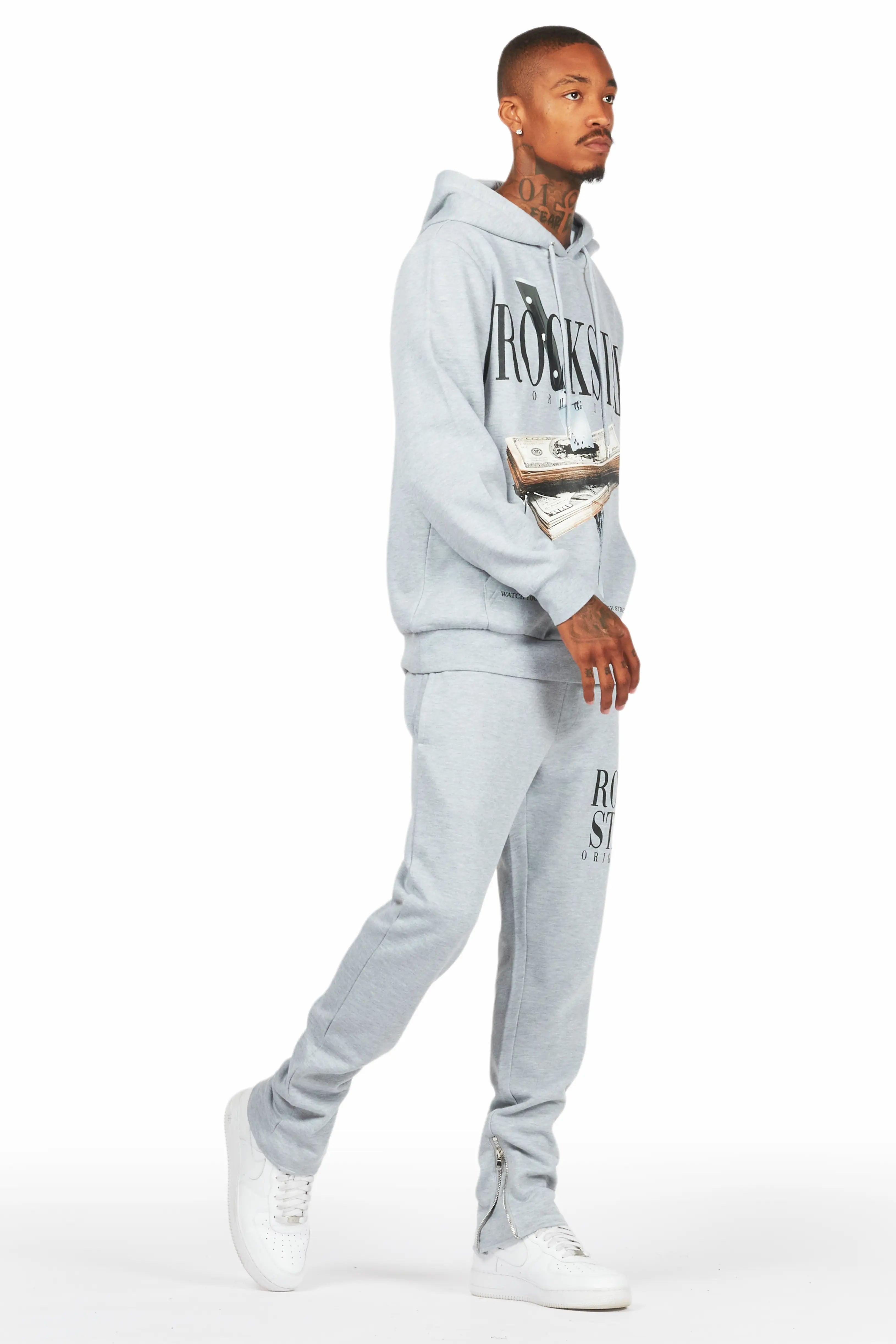 Dayte Nite Heather Grey Slim Fit Track Set Male Product Image