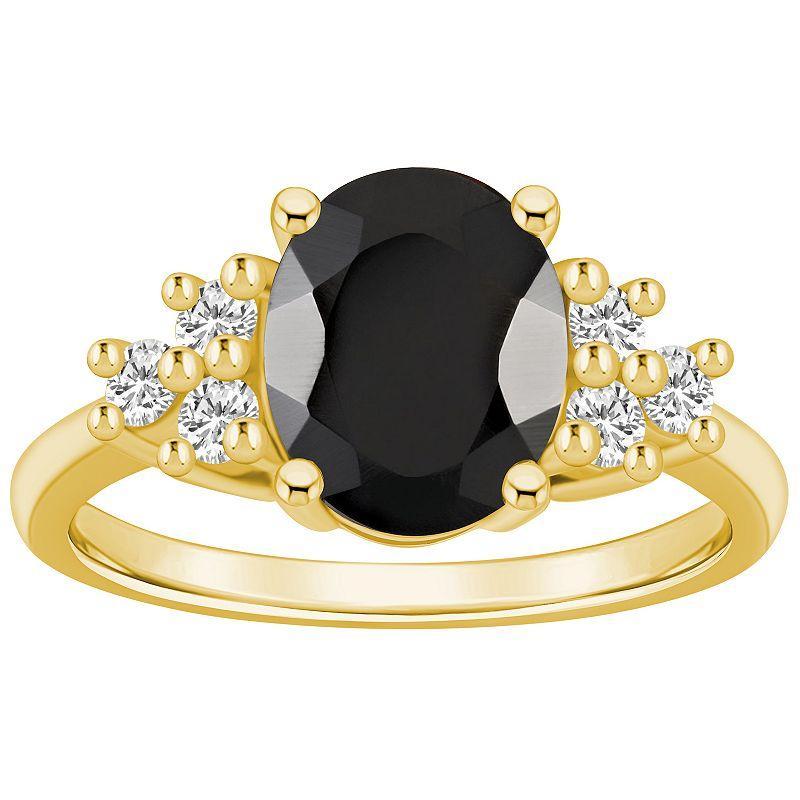 Alyson Layne 14k Gold Oval Black Onyx & 1/3 Carat T.W. Diamond Ring, Womens Product Image