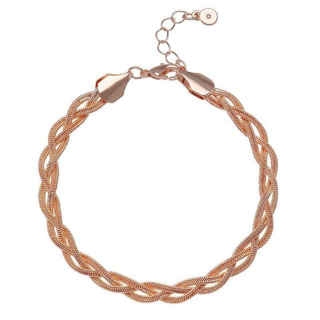 LC Lauren Conrad Braided Chain Bracelet, Womens, Pink Tone Product Image