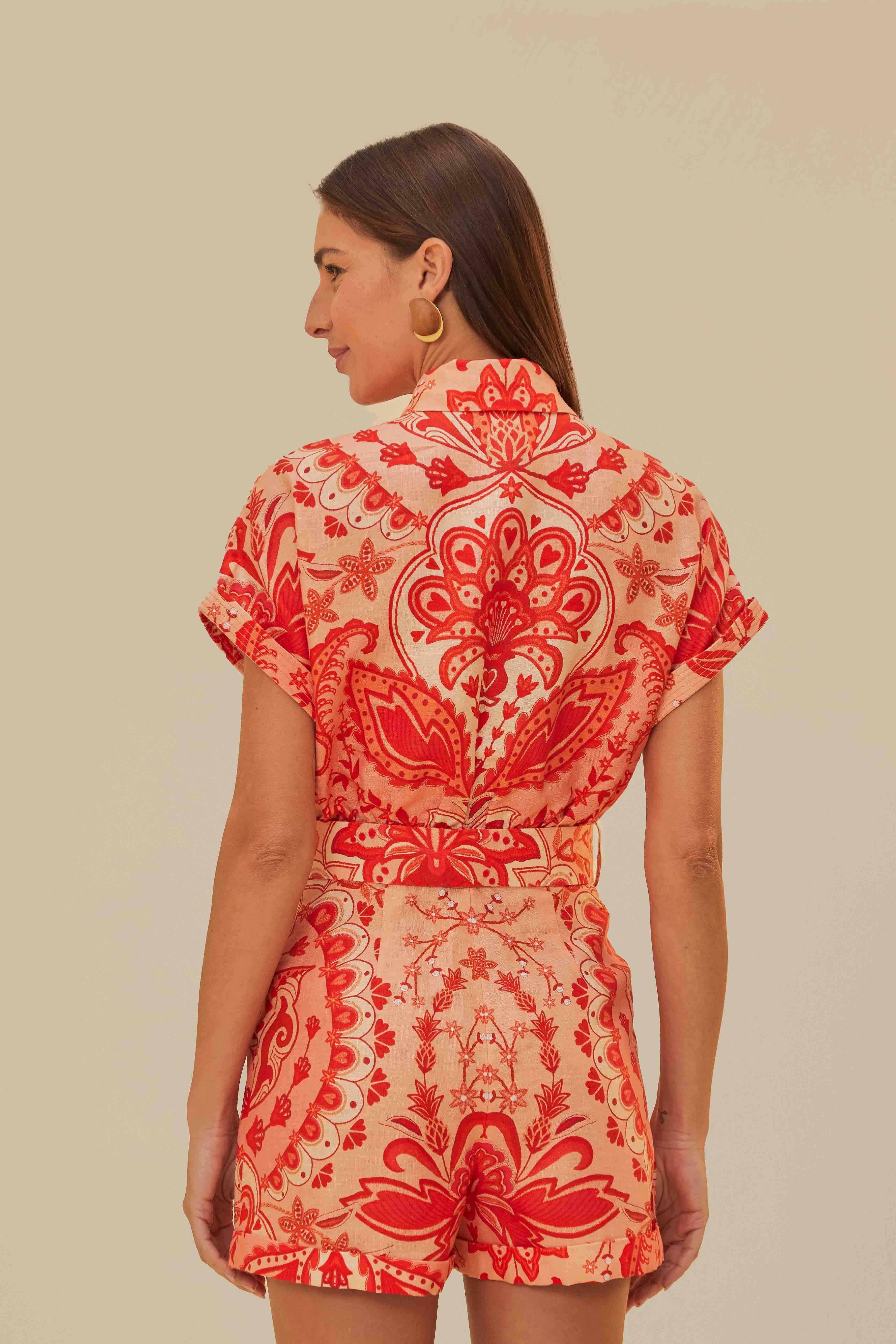 Red Jaipur Romper Product Image