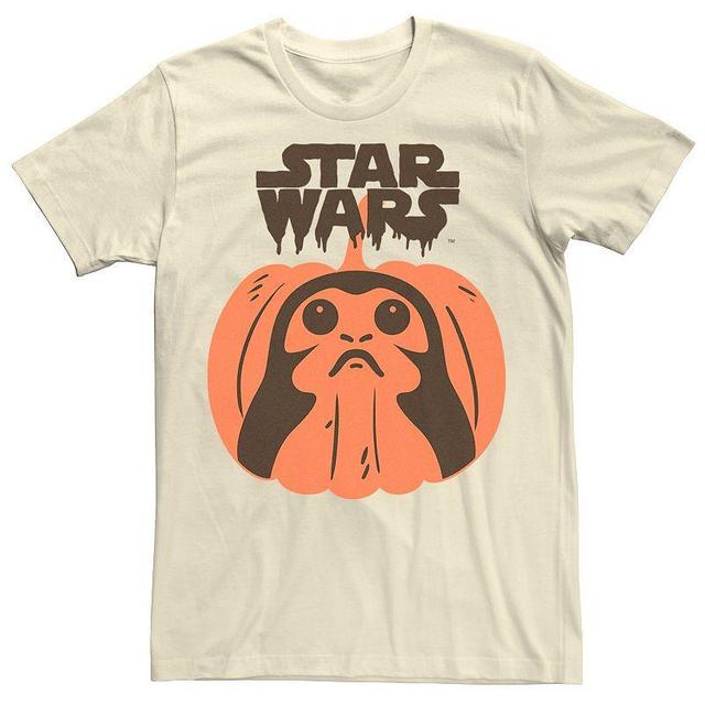 Mens Star Wars Porg Pumpkin Halloween Tee Product Image