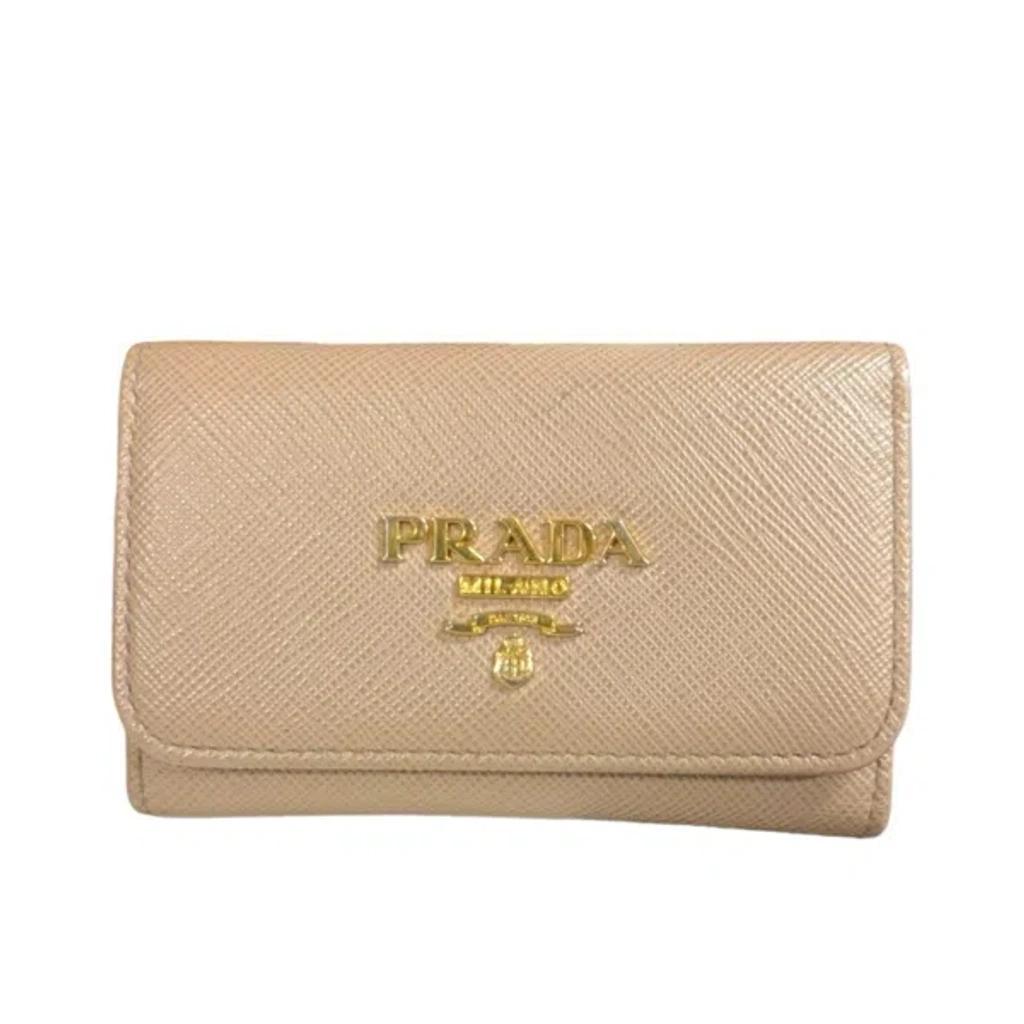 Saffiano Beige Leather Wallet  () Product Image