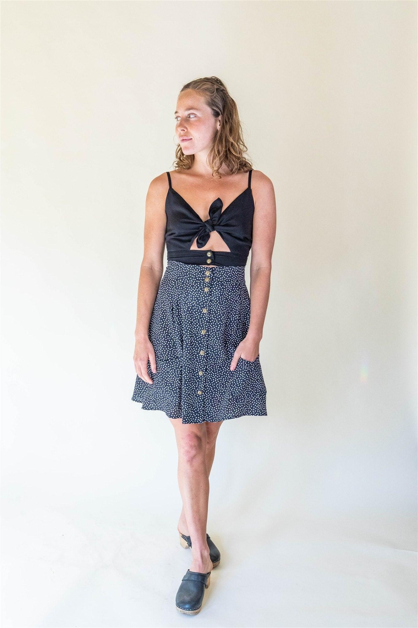 Rah Rah Skirt in Black Polka Dot Product Image