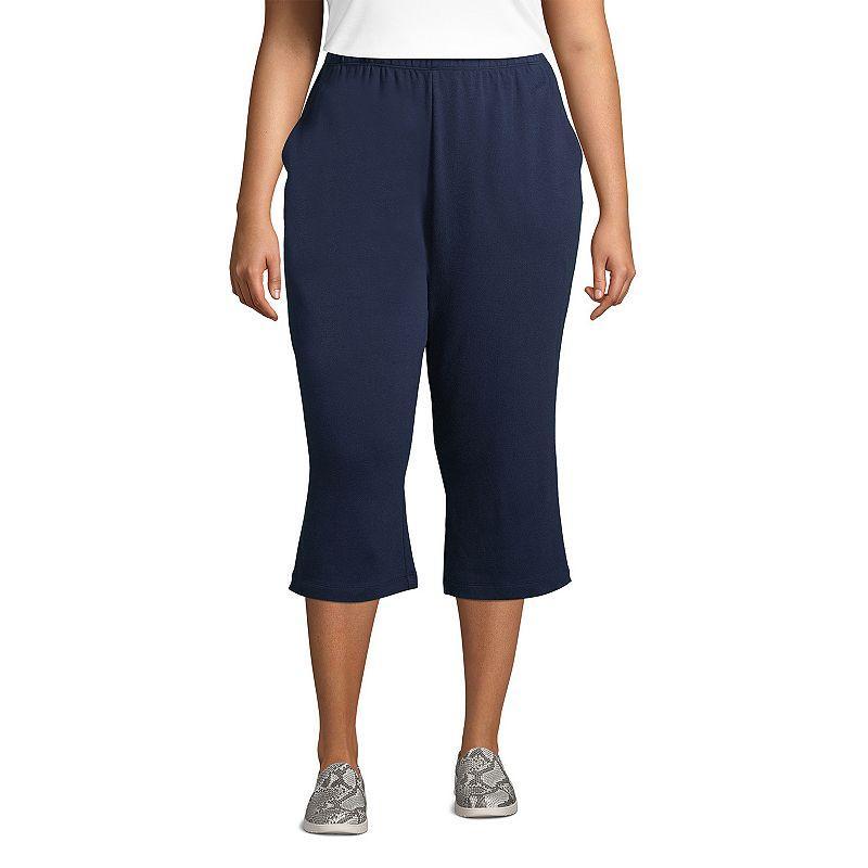 Plus Size Lands End Sport High Waist Pull-On Capri Pants, Womens Red Desert Product Image