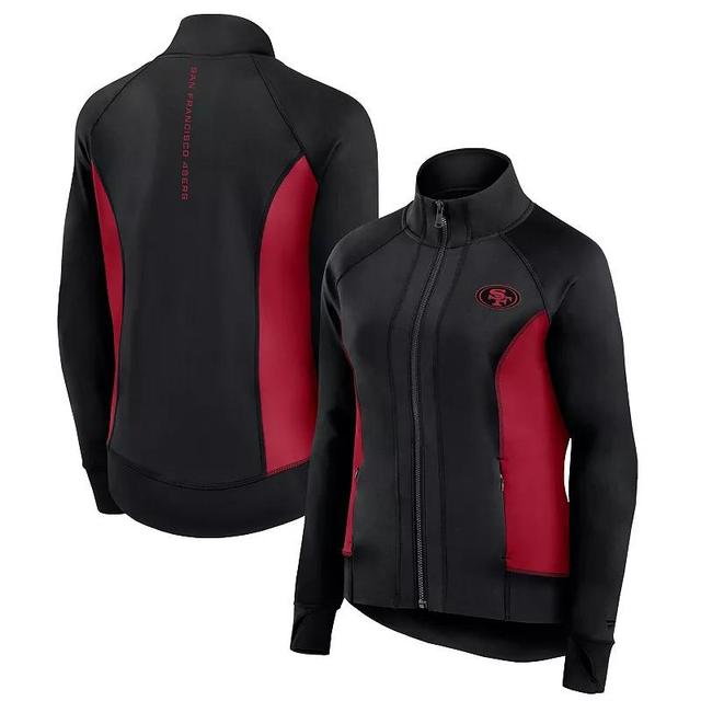 Womens Fanatics San Francisco 49ers Studio Fitted Full-Zip Gym Track Jacket Product Image