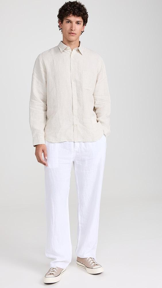 Frescobol Carioca Telles Linen Stripes Relaxed Fit Shirt | Shopbop Product Image