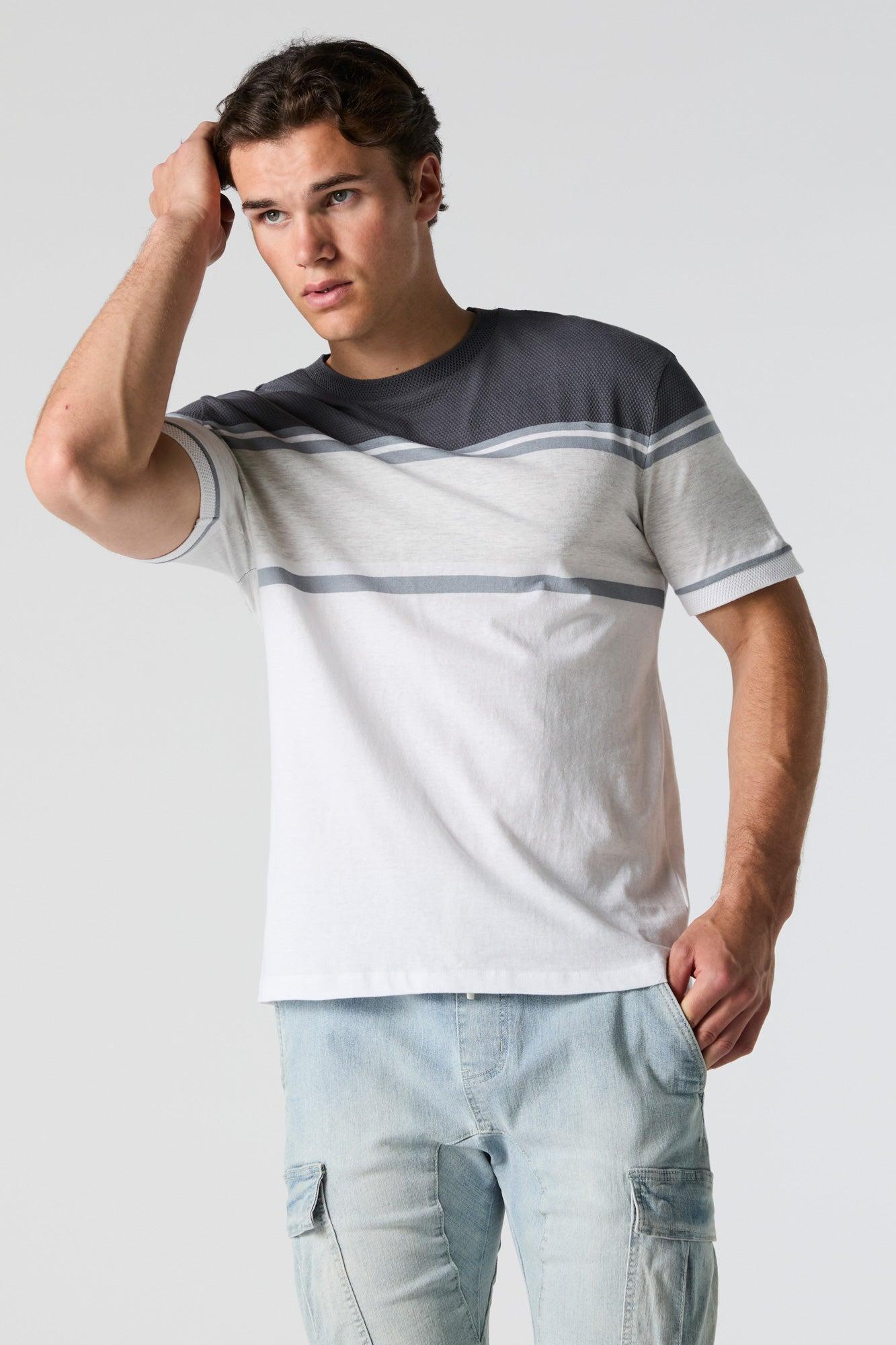 Colourblock Striped T-Shirt Male Product Image