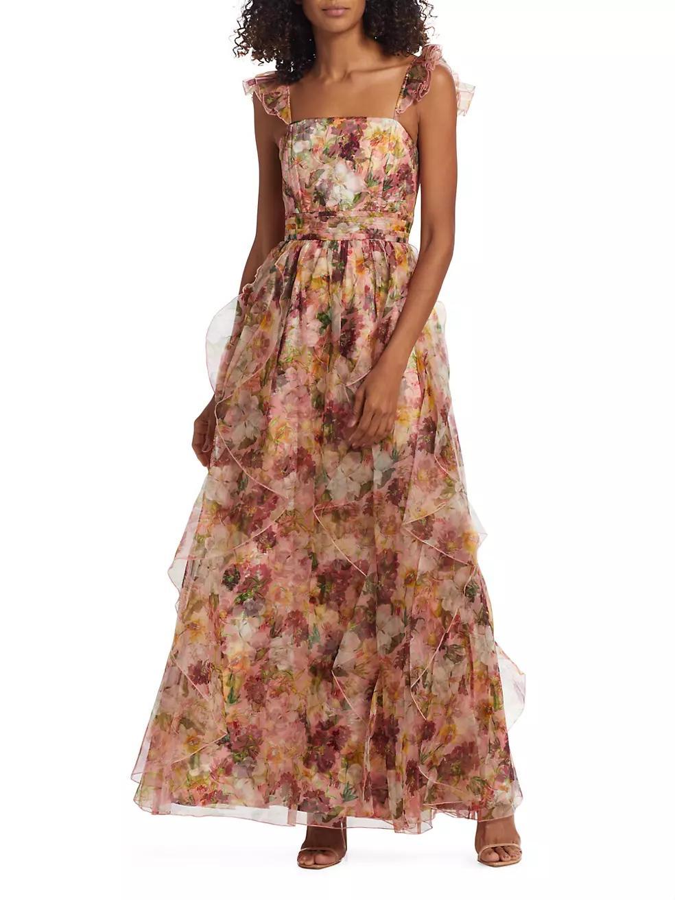 Jasmina Floral Ruffle Gown Product Image