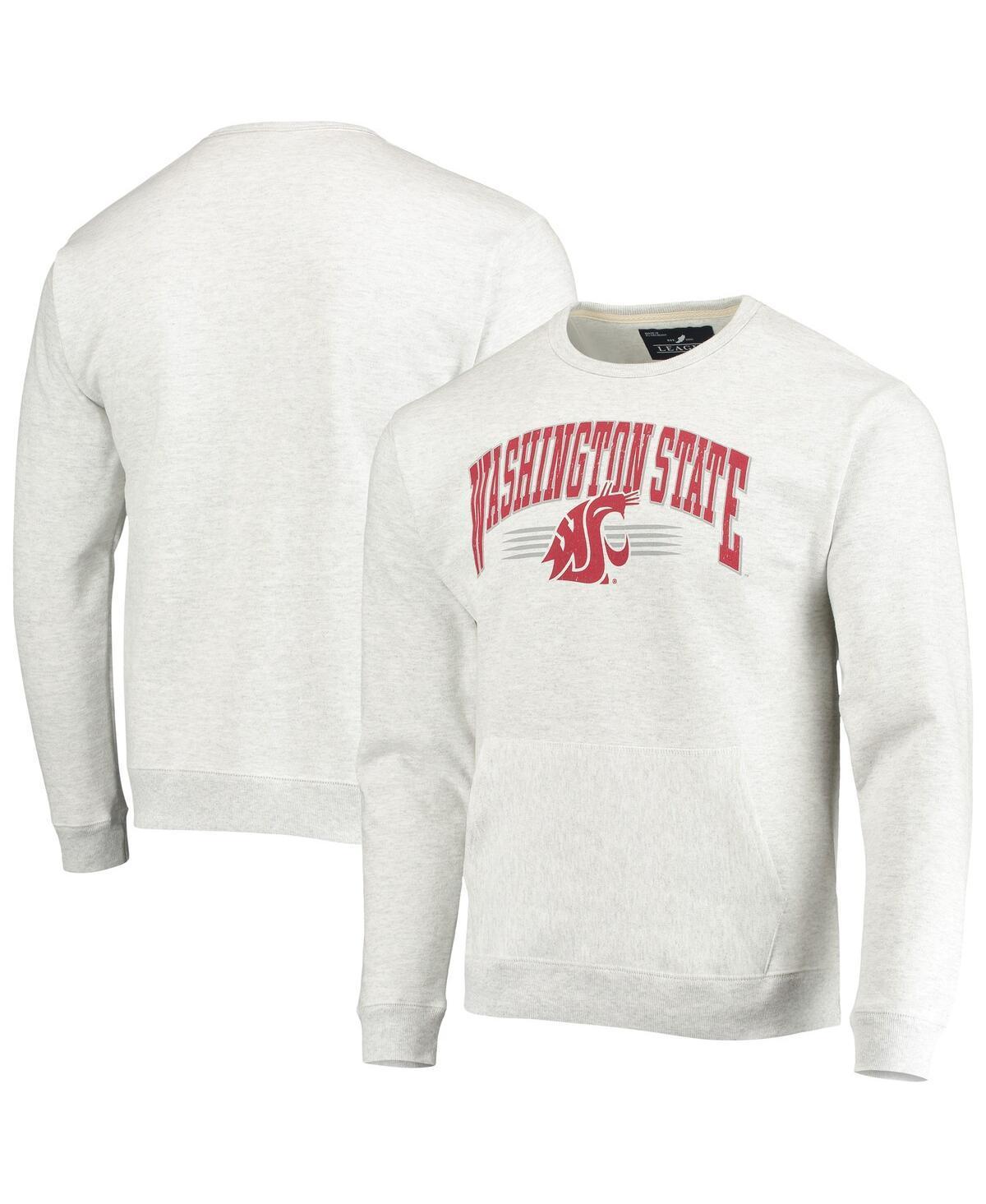 Mens League Collegiate Wear Heathered Gray Washington State Cougars Upperclassman Pocket Pullover Sweatshirt Product Image